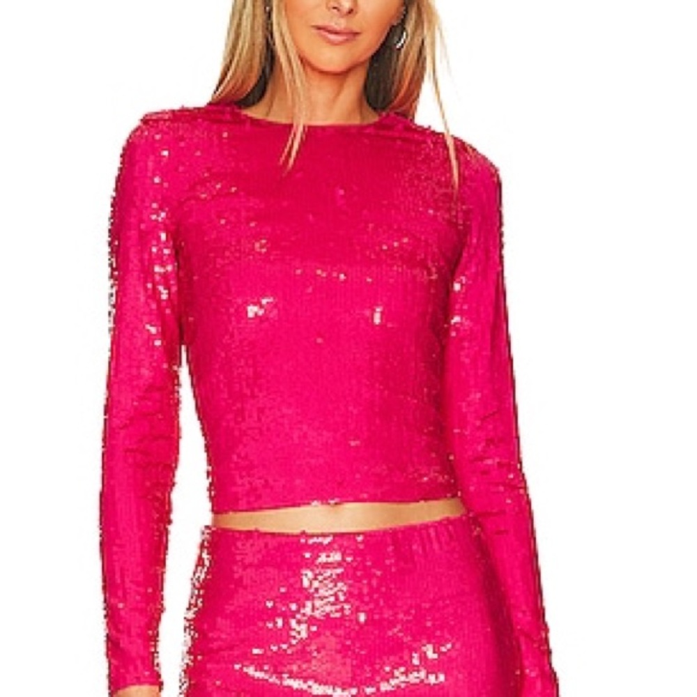 Alice + Olivia Pink Sequin Top